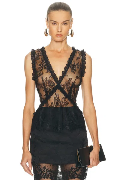 Aknvas Ash Lace Top In Black