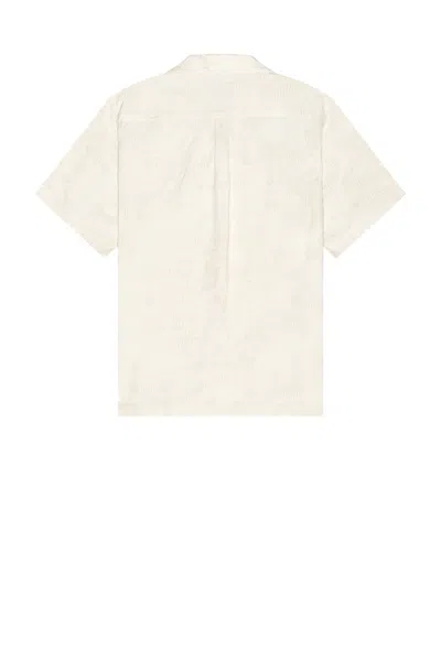 Frescobol Carioca Mens Yellow Haze Angelo Patch-pocket Relaxed-fit Linen Shirt In Marble Stone