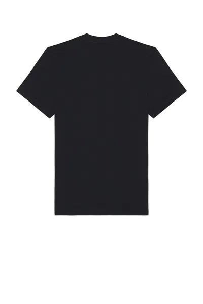 Moncler Blue T-shirt With Embroidered Tricolor Logo In Blue