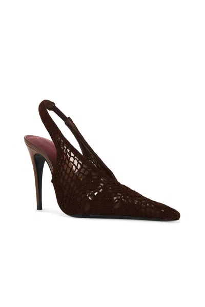 Magda Butrym Open Knit Slingback Stiletto In Brown