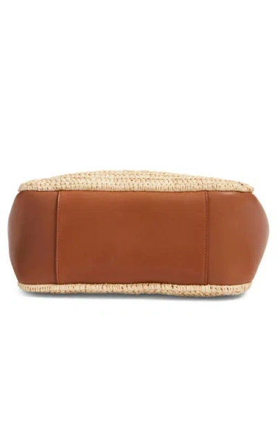 Saint Laurent Le 5 À 7 Raffia & Leather Hobo Bag In Pattern