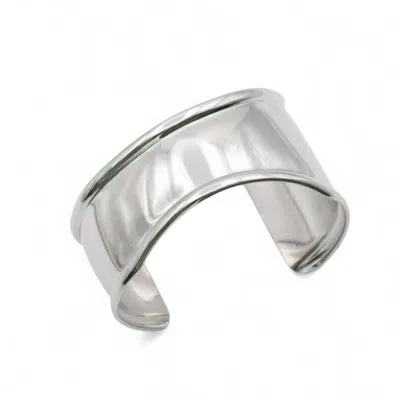 Miss Cecilia Women's Silver Arc Cuff Bangle In Silver