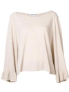 ELIZABETH AND JAMES asymmetric shoulders knit blouse,DRYCLEANONLY