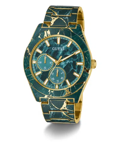 Guess Men's Green Multi-function Watch, 44mm In Green