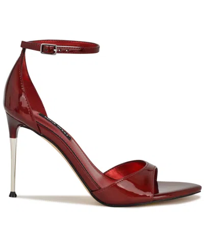 Nine West Women's Serven Ankle Strap Stiletto Sandals In Red