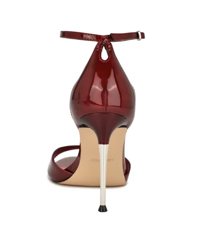 Nine West Women's Serven Ankle Strap Stiletto Sandals In Red