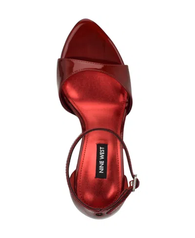 Nine West Women's Serven Ankle Strap Stiletto Sandals In Red
