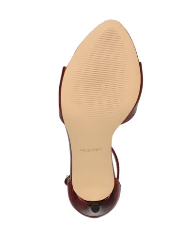 Nine West Women's Serven Ankle Strap Stiletto Sandals In Red