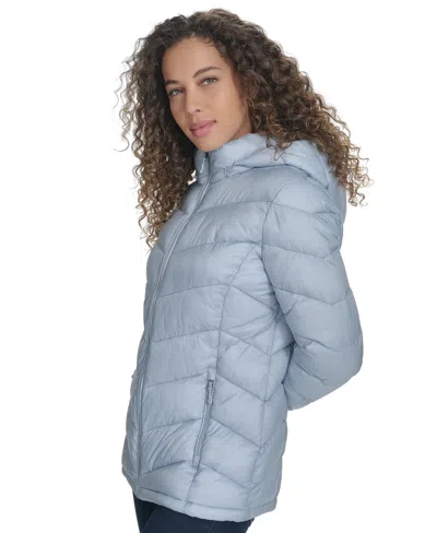 Charter Club Women's Packable Hooded Puffer Coat, Created For Macy's In Blue