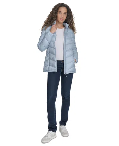 Charter Club Women's Packable Hooded Puffer Coat, Created For Macy's In Blue