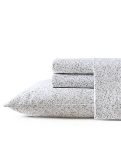 Laura Ashley 300 Thread Count Cotton Sateen 4-pc. Sheet Set, King In Gray