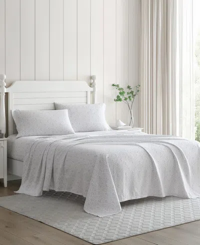 Laura Ashley 300 Thread Count Cotton Sateen 4-pc. Sheet Set, King In Gray