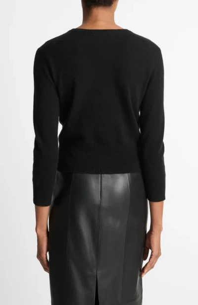 Vince Women's Eyelash Fuzzy Knit Cardigan In Black