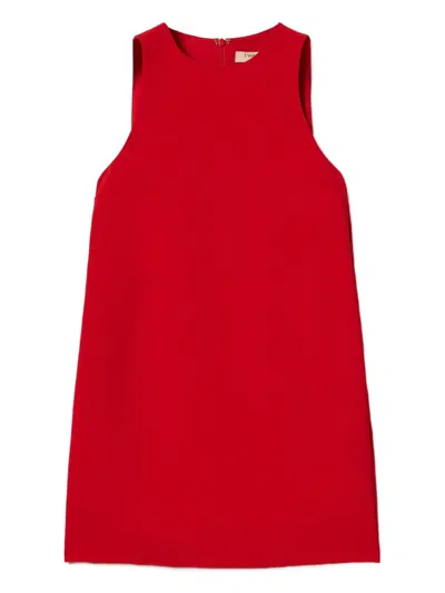 Twinset Robe Courte En Crêpe Cady Avec Chaîne Oval T In Red