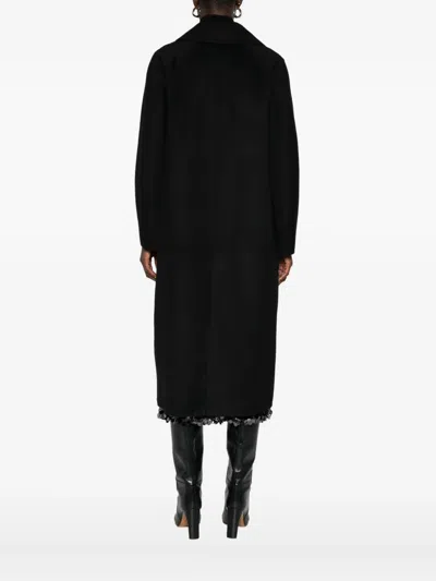 Ottod'ame Belted Double-breasted Coat In Black