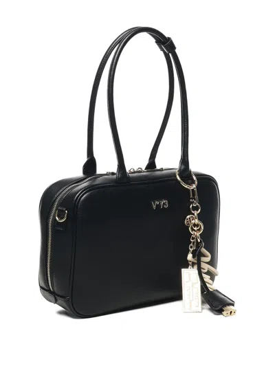 V73 Top-handle Zip-fastening Shoulder Bag In Black