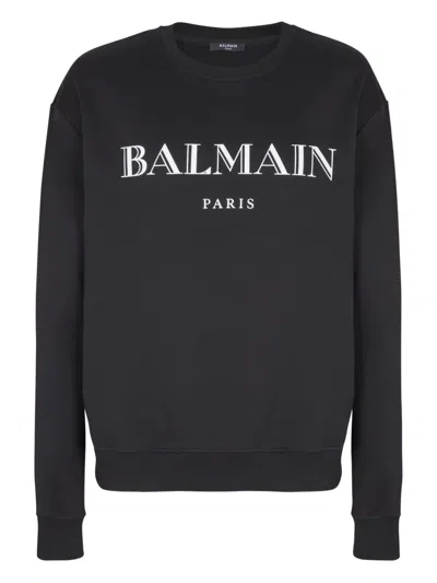 Balmain Logo-print Sweatshirt In Black
