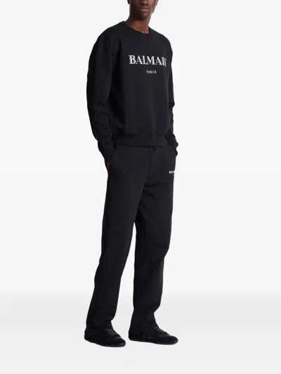 Balmain Logo-print Sweatshirt In Black