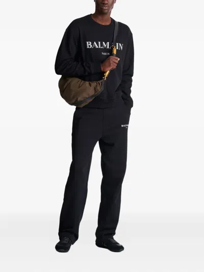 Balmain Logo-print Sweatshirt In Black