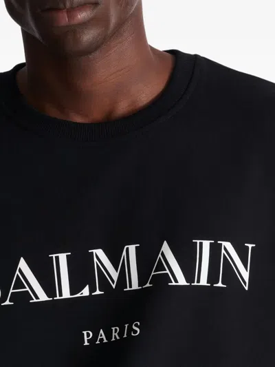 Balmain Logo-print Sweatshirt In Black