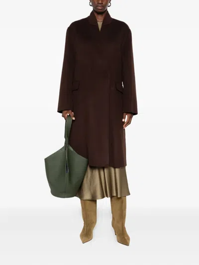 Ottod'ame Belted Coat In Brown