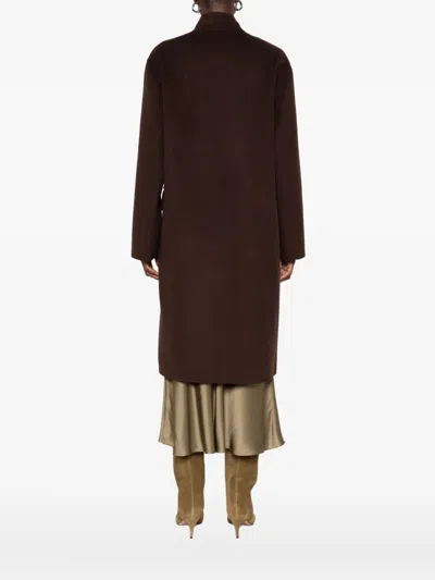 Ottod'ame Belted Coat In Brown