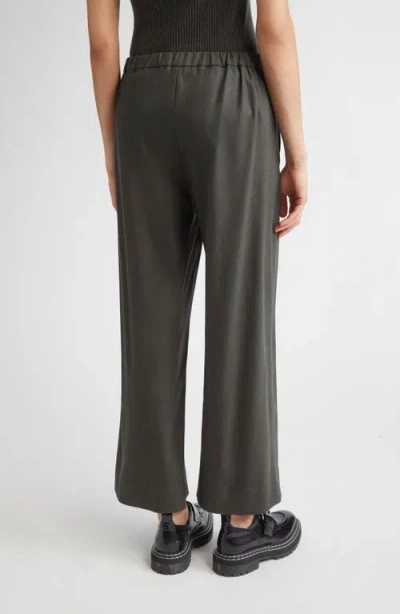 Max Mara Flora Stretch Virgin Wool Drawstring Pants In Green