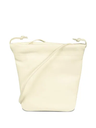 Il Bisonte Drawstring Leather Bucket Bag In Neutral