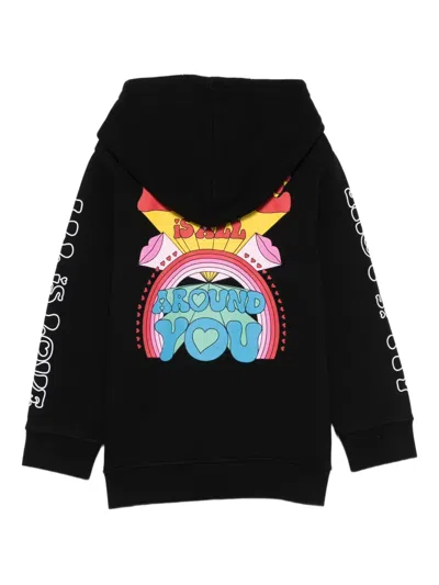 Stella Mccartney Black Sweatshirt With Print Love For Girl In Black