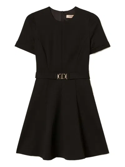 Twinset Robe Courte Avec Boucle Oval T In Black