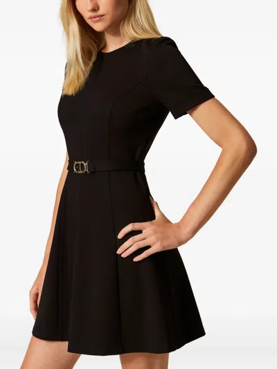 Twinset Robe Courte Avec Boucle Oval T In Black