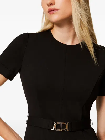 Twinset Robe Courte Avec Boucle Oval T In Black