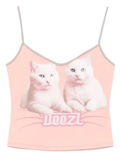 Diesel Cotton Top With Thin Straps In Pink