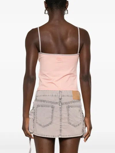 Diesel Cotton Top With Thin Straps In Pink