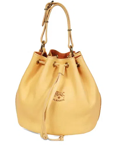 Il Bisonte Silvia Tassel Drawstring Bucket Bag In Yellow