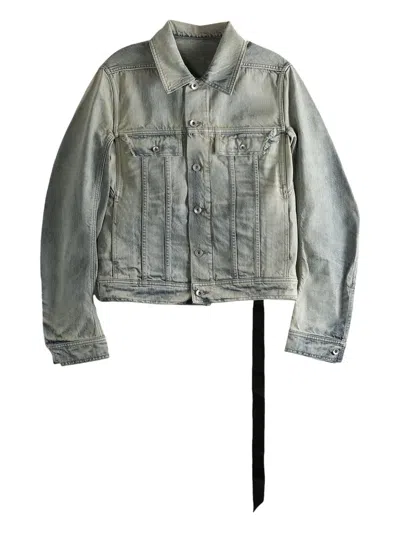 Rick Owens Drkshdw Long Sleeve Denim Jacket In Gray