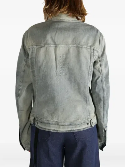 Rick Owens Drkshdw Long Sleeve Denim Jacket In Gray