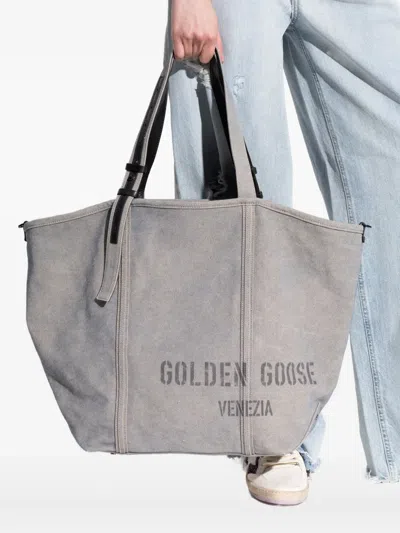 Golden Goose Soft Textured Grey Shoulder Bag With Versatile Carrying Options In Gray