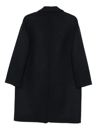 Ottod'ame Button-fastening Patch-pocket Midi Coat In Black