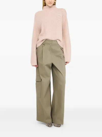 Liu •jo Ami Paris Mustard Wool Cardigan In Gold