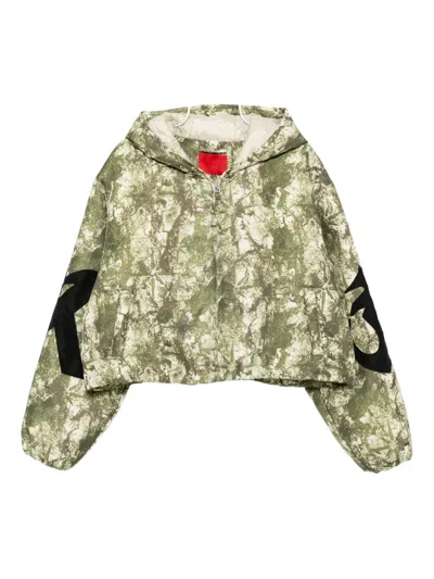 Kusikohc Graphic-print Padded Jacket In Green