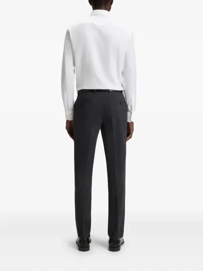 Hugo Boss Slim-fit Shirt In Italian-made Performance-stretch Jersey In White
