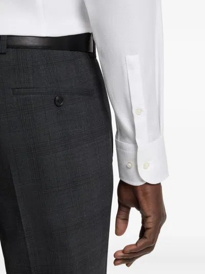 Hugo Boss Slim-fit Shirt In Italian-made Performance-stretch Jersey In White