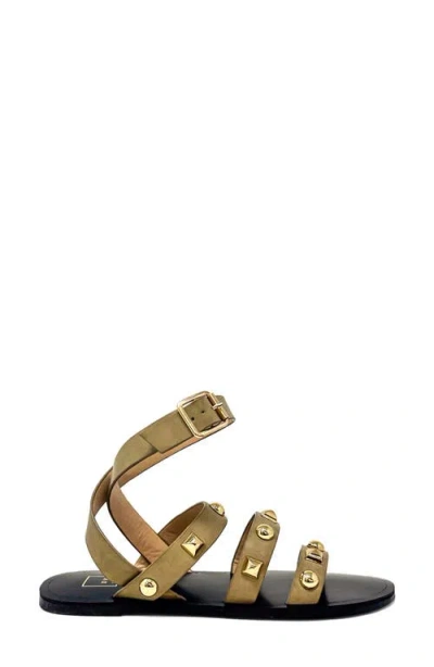 Shushop Daphne Studded Gladiator Sandal In Animal Print