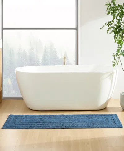 Eddie Bauer Logan Cotton Tufted Bath Runner Rug, 22" X 60" In Blue