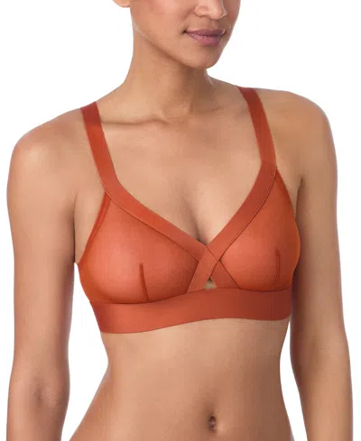 Dkny Sheers Wireless Bralette In Brown