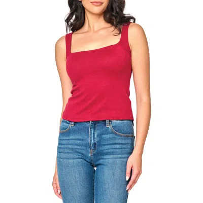 Gibsonlook Square Neck Sweater Tank In Red