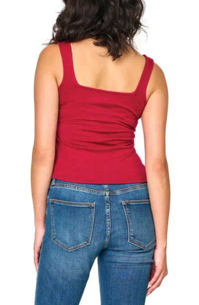 Gibsonlook Square Neck Sweater Tank In Red
