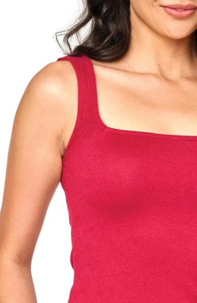 Gibsonlook Square Neck Sweater Tank In Red