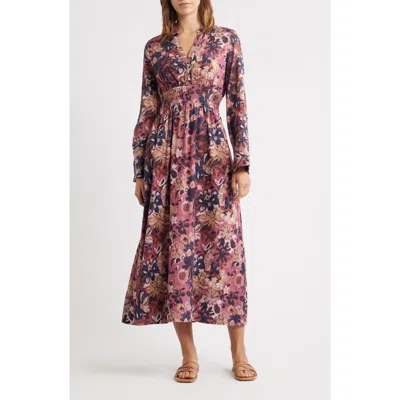 Cleobella Tharini Midi Dress In Bergamo Print In Burgundy